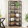 Corner Bookshelf Storage Rack Standing Shelf 7 Tier Industrial Sturdy Bookshelf