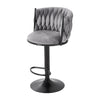 2X Luxury Tufted GREY BAR STOOLS, GAS LIFT, BREAKFAST KITCHEN BAR W/ BACK