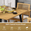 COSTWAY 4-Person Outdoor Dining Table 107x107cm Acacia Wood Patio Table-Natural