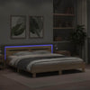 Bed Frame with LED Sonoma 193 x 203 cm Engineered Wood