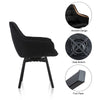 2 Pcs Swivel Velvet Dining Chair Restaurant Dining Room Furniture Modern Black