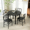 COSTWAY 5 Piece Dining Table Set Round Kitchen Table & 4 Chairs-Gray