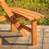 Garden Round Table Chair Benches Wooden 6 Seater Patio Umbrella Hole Outdoor