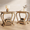 Modern Side End Table, 2-Tier Rustic Wooden Besides Sofa Table for Small Spaces