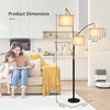 Floor Lamp Free Standing Light Tall Lamp Beige Linen Shade Bedroom Living Room