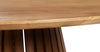 Round Natural Solid Acacia Wood Dining Table - Wooden Fluted Design Base - 120cm