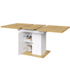 Extendable Dining Table, Telescopic Table 110-140cm with Storage Cabinet, White