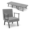 Upholstered 1 Seater Folding Fabric Sofa Bed Sleeper Couch Sofabed Settee Yyhhag