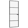 Interior Door Black 76x201.5 cm Tempered Glass&Aluminium
