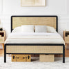 Double Size Wood Bed Frame with Headboard Footboard Strong Metal Slats Support