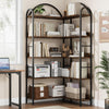Arched Bookshelf Corner Bookcase L Shaped Bookshelf Metal Frame Display Rack