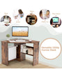 90° Corner Desk Computer Table Home Office Writing Desk Workstation w/ Shelves