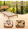 King Size Bed Frame Acacia Wood Platform Bed w/ Headboard Caramel