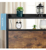 Double Size Bed Frame Metal Bed Platform LED Lights Headboard & 4 Storage Drawer