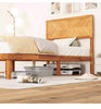 King Size Bed Frame Acacia Wood Platform Bed w/ Headboard Caramel