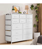 Modern Fabric Chest of Drawers Dresser Storage with Side Pockets & Hooks Bedroom