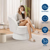 360° Swivel Accent Chair Upholstered Barrel Chair w/Striped Backrest Living Room