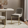 Set of 2 Mink Velvet Dining Chairs with Gold Legs - Callie CAL005