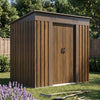 Garden Shed Pent Roof 4X6FT Metal Free Foundation Base Tools Bike Storage House