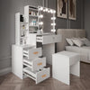 Dressing Table With Drawers Mirror Stool Set Makeup Desk Vanity Table Bedroom UK