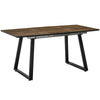 Extendable Dining Table Rectangular Wood Effect Tabletop with Steel Frame