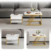 Set of 2 Nesting Coffee Tables Round Stacking Sofa Side Tables for Living Room