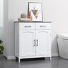Bathroom Floor Cabinet Free Standing Storage Cupboard w/ 2 Drawers 2 Doors