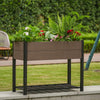 Elevated Raised Garden Bed with Storage Shelf Wood Look Planter Garden Pot Boxes