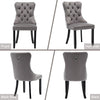 Set of 4 Velvet Dining Chairs High Back Wooden Legs for Home Dining Room Kitchen
