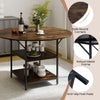 120 CM Round Dining Table Mid-Century Modern Kitchen Table for 4-6