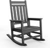 Modern HDPE Rocking Chair High Back Ergonomic Outdoor Rocker Patio Furniture