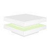 Contemporary White Coffee Table w/ 360° Spin Top, Built-In LED Lighting, Compact