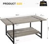2-Tier Farmhouse41''Large Wood Coffee Table,Storage Shelf Rectangle Center Table