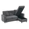 Sofa Bed Pull Out Sectional Couch Bed Convertible Settee with Storage, Grey