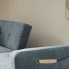 Sofa Bed Love Seat Sofa Settee Couch with Gold Metal Legs & Cushions Gray-blue