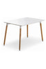 Patchwork Eiffel Halo Dining Set - 4 x Fabric Chairs & White Halo Table Modern