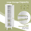 5-Tier Slim Freestanding Storage Organizer Cupboard Bathroom Tall Cabinet White