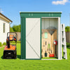 5x3ft Lockable Metal Garden Shed Steel Outdoor Storage Weatherproof Green