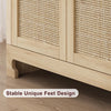 4‑Door Rattan Sideboard Storage Cabinet – Kitchen & Living Room MDF Cupboard