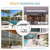 Aluminium Lean-To Gazebo, Wall-Mounted Hardtop Roof Pergola for Garden & Patio