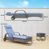 Rattan Sun Lounger Set Wicker Recliner Bed Side Table Garden Furniture Cushion