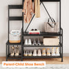 Hall Tree w/Bench,10 Hooks,Shoe Storage,Freestanding Coat Rack for Hallway,Black
