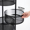 3-6 Tier Vegetable Mobile Shelf Rack Kitchen Rotating Storage Trolley Cart UK