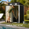 5ft x 3ft Outdoor Storage Shed Steel Garden Shed Small Tool House with Door