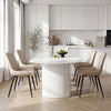 2PCS Faux Leather Dining Chairs Upholstered seat with Metal Legs Kitchen Vojsnjm