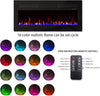 Electric Fireplace Wall Mounted LED Flame Heater Remote Timer Black Modern