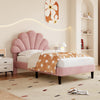 Velvet Upholstered 3ft Single Bed Frame with Headboard, Solid Wood Slats, Pink