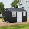 Garden Shed Apex Roof 12x10T Metal With Double Windows Storage House for Tool UK