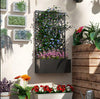 Metal Raised Garden Bed with Trellis Outdoor Elevated Planter Box Black New