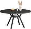 120cm Round Dining Table, Modern Kitchen Table with Metal Base for Dining Room